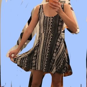 Black and white striped mini dress